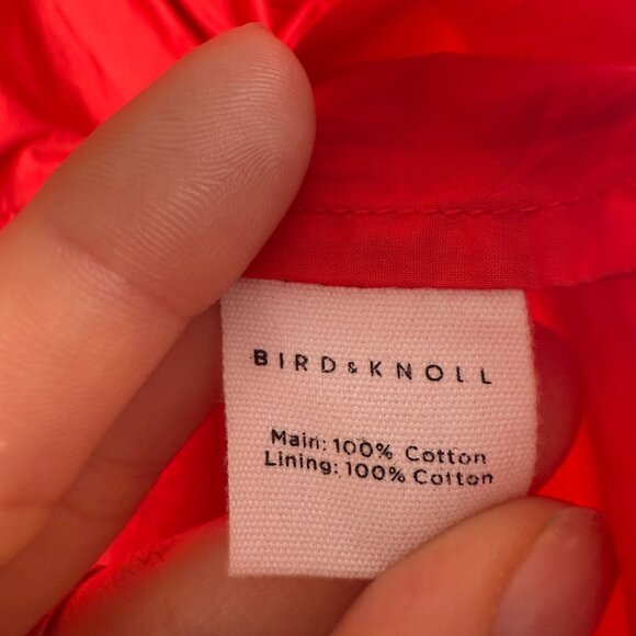 Bird & Knoll Dress Gigi Puff Sleeve Cotton Poplin Mini Red Size Small - Picture 8 of 9